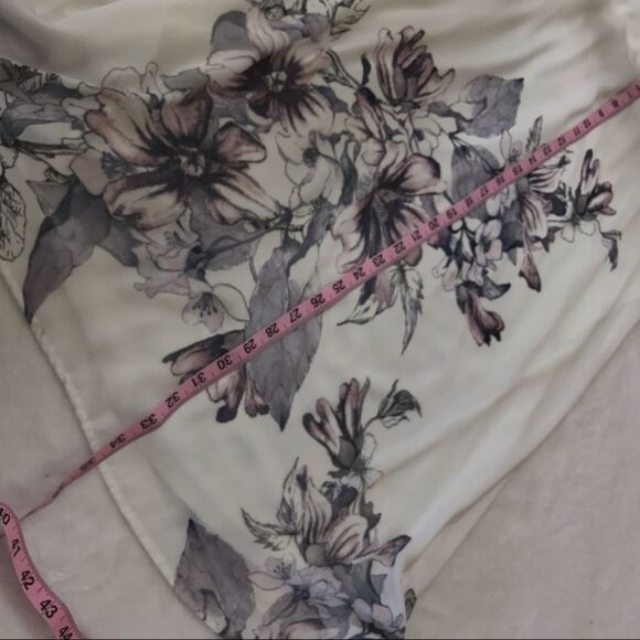 Jella C high-neck keyhole opening cream floral dress size L - Picture 8 of 8